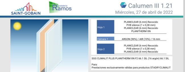 cabecera de ficha tecnica vidrio